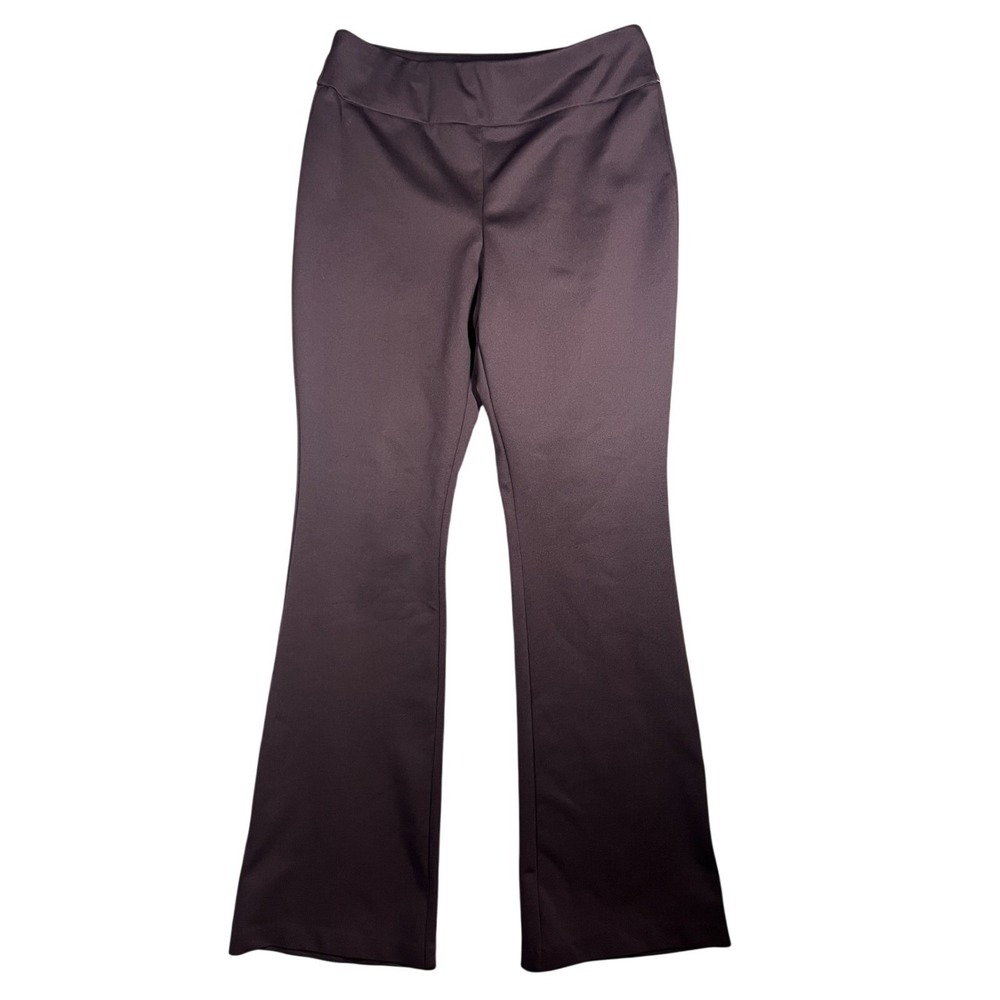 New York & Company Women's M Tall Plum Purple Flare Pull-On Pants Stretch 31